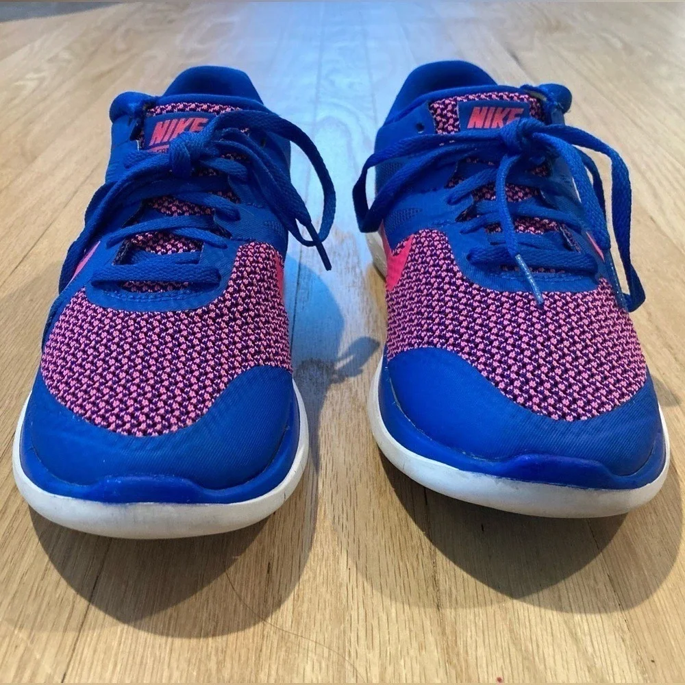 Nike Free 4.0 Flyknit V4 Hyper Cobalt Blue Pink Running Athletic Sport Shoe Cool